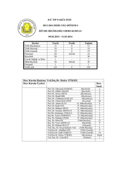D.&Uuml; TIP FAK&Uuml;LTESİ 2013-2014 DERS YILI