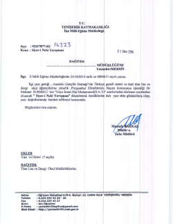 İl&ccedil;e Milli Eğitim M&uuml;d&uuml;rl&uuml;ğ&uuml; Yazısı