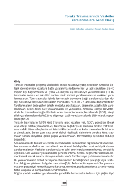 Toraks Travmalarında Vasküler Yaralanmalara Genel Bakış