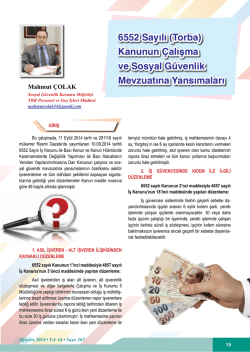 6552 Sayılı (Torba) Kanunun &Ccedil;alışma ve Sosyal G&uuml;venlik