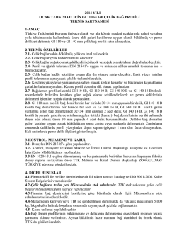 2014 YILI OCAK TAHKİMATI İÇİN GI 110 ve 140 ÇELİK BAĞ