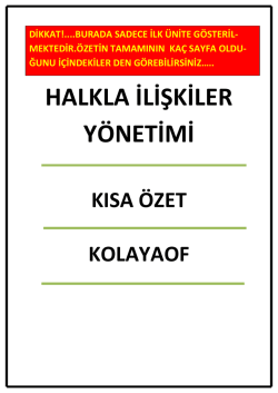 A&Ouml;F HALKLA İLİŞKİLER Y&Ouml;NETİMİ ders notu i&ccedil;in tıklayınız!