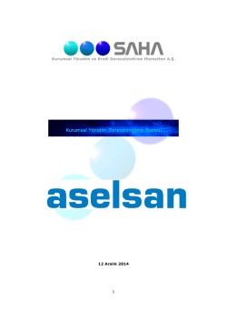 ASELSAN Kurumsal Yönetim Derecelendirme Raporu 2014