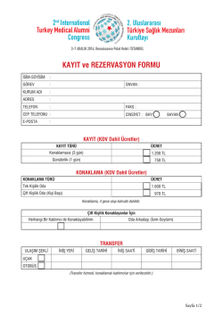 Yurti&ccedil;i Katılımcılar i&ccedil;in KAYIT FORMU