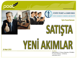 Satışta Yeni Akımlar