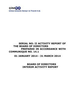 serial no: ii activity report of the board of directors prepared