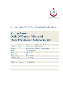 Kirby-Bauer disk difüzyon yöntemi - Türkiye Halk Sağlığı Kurumu