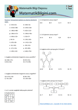 d- (-43)+(-16 - MatematikBilgini.com