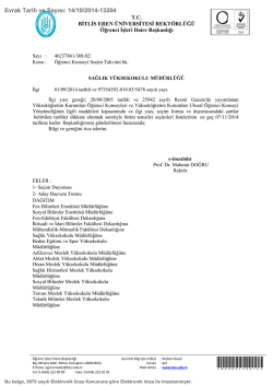 &Ouml;ğrenci Konseyi Se&ccedil;im Takvimi hk.