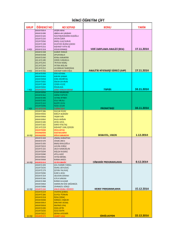 İKİNCİ &Ouml;ĞRETİM &Ccedil;İFT