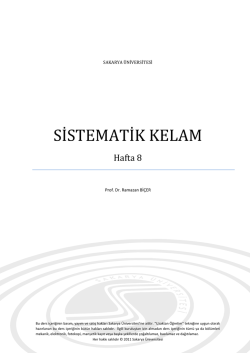 SİSTEMATİK KELAM - sauPORT