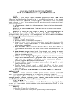 Kısmi Zamanlı Öğrenci Çalıştırma Yönergesi