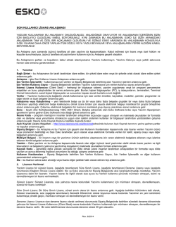 son kullanıcı lisans anlaşması