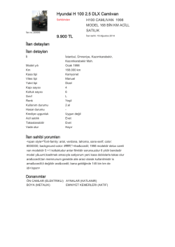 Hyundai H 100 2.5 DLX Camlıvan 9.900 TL İlan detayları