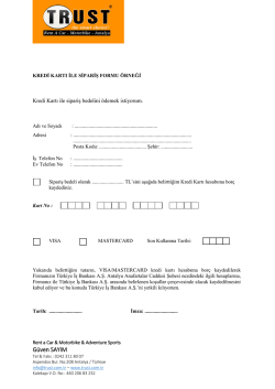 kredi kartı ile sipariş formu &ouml;rneği
