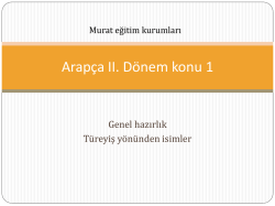 Arap&ccedil;a II. D&ouml;nem konu 1