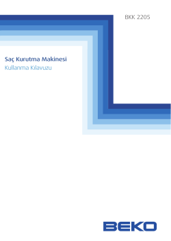 BKK 2205 Sa&ccedil; Kurutma Makinesi Kullanma Kılavuzu