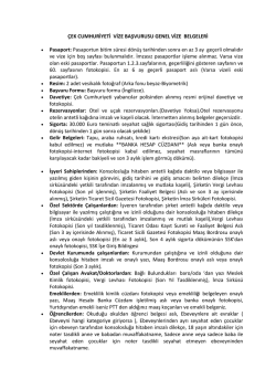 &Ccedil;ek Cumhuriyeti Vizesi i&ccedil;in Gerekli Evraklar