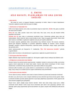 &uuml;nite 5 sağlık bilgisi ders notları