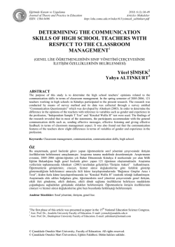 determining the communication skills of high school teachers with