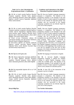 3 Yurt Dışından Kabul Edilecek &Ouml;ğrenci Kontenjanları &Ouml;zel Koşulları