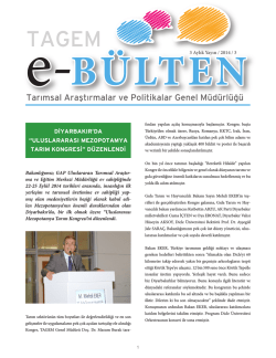 e-b&uuml;lten 2014/3 - TC Gıda Tarım ve Hayvancılık Bakanlığı