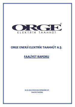 ORGE ENERJİ ELEKTRİK TAAHH&Uuml;T A.Ş. FAALİYET RAPORU