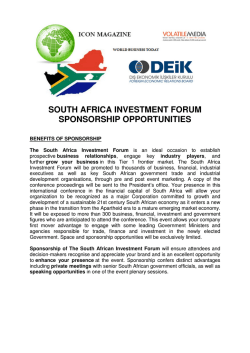 south africa investment forum sponsorship opportunities