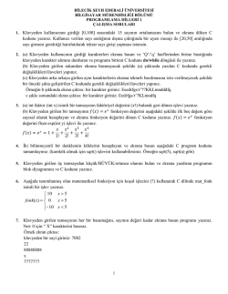 Bilgisayar Programlama Vize Soruları