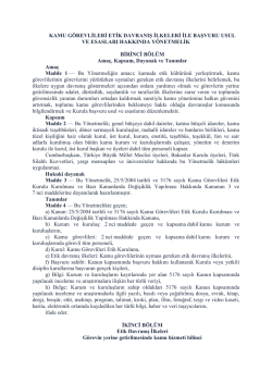 Etik Davranış İlkeleri