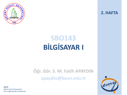 2. hafta sunusu - Kdz. Ereğli MYO