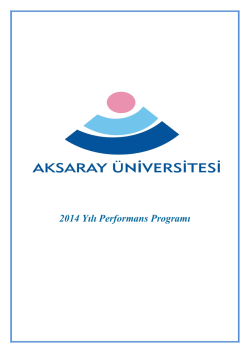 2014 Yılı Performans Programı - aksaray üniversitesi strateji
