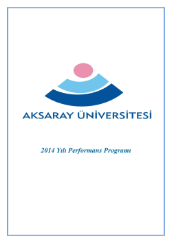 2014 Yılı Performans Programı - aksaray &uuml;niversitesi strateji