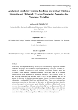 Analysis of Emphatic Thinking Tendency and Critical