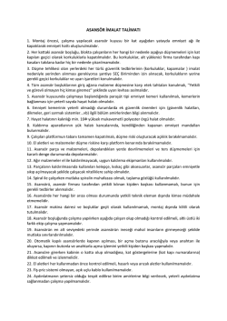 asans&ouml;r imalat talimatı