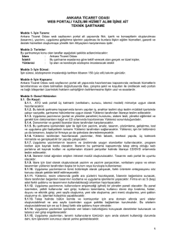 ankara ticaret odası web portalı yazılımı hizmet alımı işine ait teknik