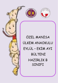 &Ouml;ZEL MANİSA &Uuml;LKEM ANAOKULU EYL&Uuml;L &ndash; EKİM