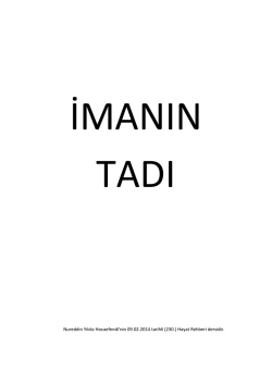 İmanın tadı - sosyal doku derneği̇