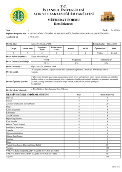 klavye kullanımı - İ&Uuml; AUZEF Hukuk B&uuml;ro Y&ouml;netimi ve Sekreterliği