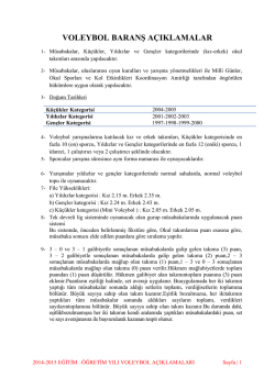 VOLEYBOL BARANŞ AÇIKLAMALAR