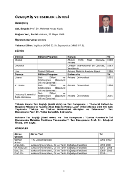Prof. Dr. Mehmet Necati Kutlu - Latin Amerika &Ccedil;alışmaları Araştırma