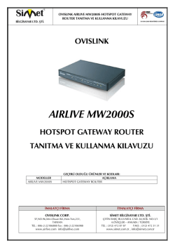 aırlıve mw2000s - Simet İletişim ve Bilgisayar