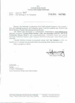 duyuru metni i&ccedil;in tıklayınız - Trabzon Halk Sağlığı M&uuml;d&uuml;rl&uuml;ğ&uuml;