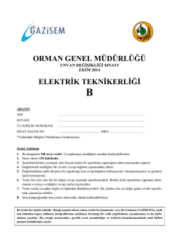 Elektrik Teknikerliği B - Orman Genel Müdürlüğü