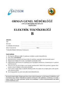 Elektrik Teknikerliği B - Orman Genel M&uuml;d&uuml;rl&uuml;ğ&uuml;