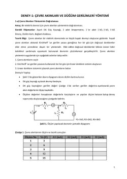Devre Analizi - I Laboratuvarı Deney F&ouml;y&uuml;