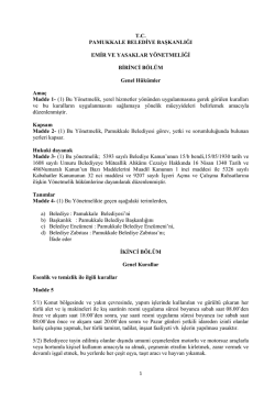 Pamukkale Belediyesi Emir ve Yasaklar Y&ouml;netmeligi