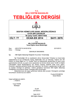 2676 Ocak 2014-Ek - Tebliğler Dergisi