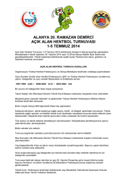 alanya 20. ramazan demirci a&ccedil;ık alan hentbol turnuvası 1