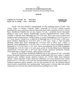 Kayseri-Develi-Sindelh&ouml;y&uuml;k Mah I.Derece Arkolojik Sit Alanındaki